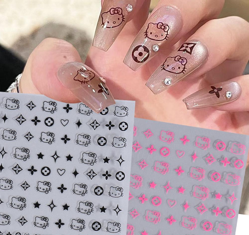 s130 베이직 키티 네일스티커(5종) 고양이 네일스티커