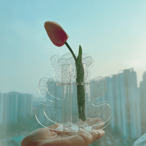 할인💛투명 베어 펄 아크릴 화병 홈파티