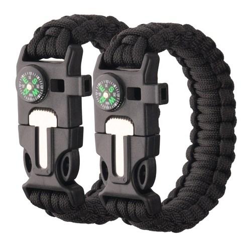 타닥 파라코드 팔찌 아웃도어 캠핑 등산 나침반 생존 팔찌 2p 세트, A-2, 1세트 - 생존팔찌/파라코드 | 쿠팡