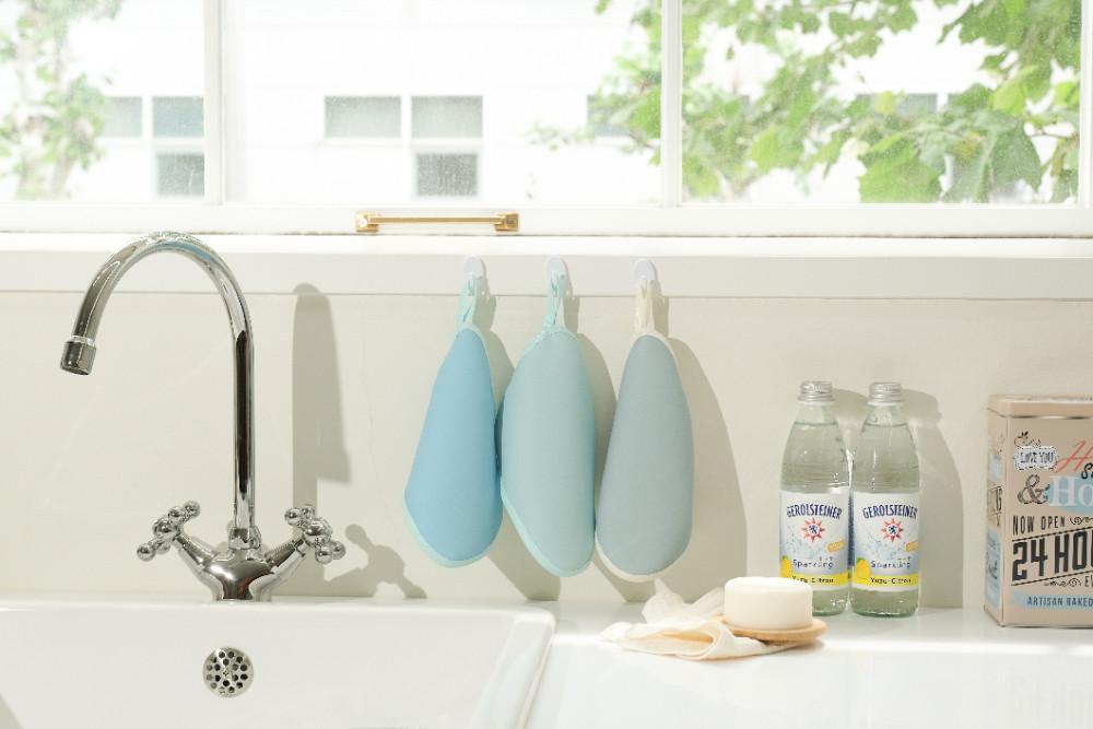 친환경 잔여세제 헹굼 수세미 4개세트_제로웨이스트 주방