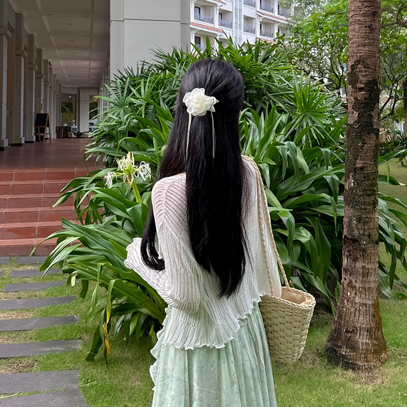 어썸나나 [44-55] 야스민 프릴 버튼 가디건 (커버업/볼레로/휴양지룩/살안타템/비치웨어/바캉스룩/여름/봄)