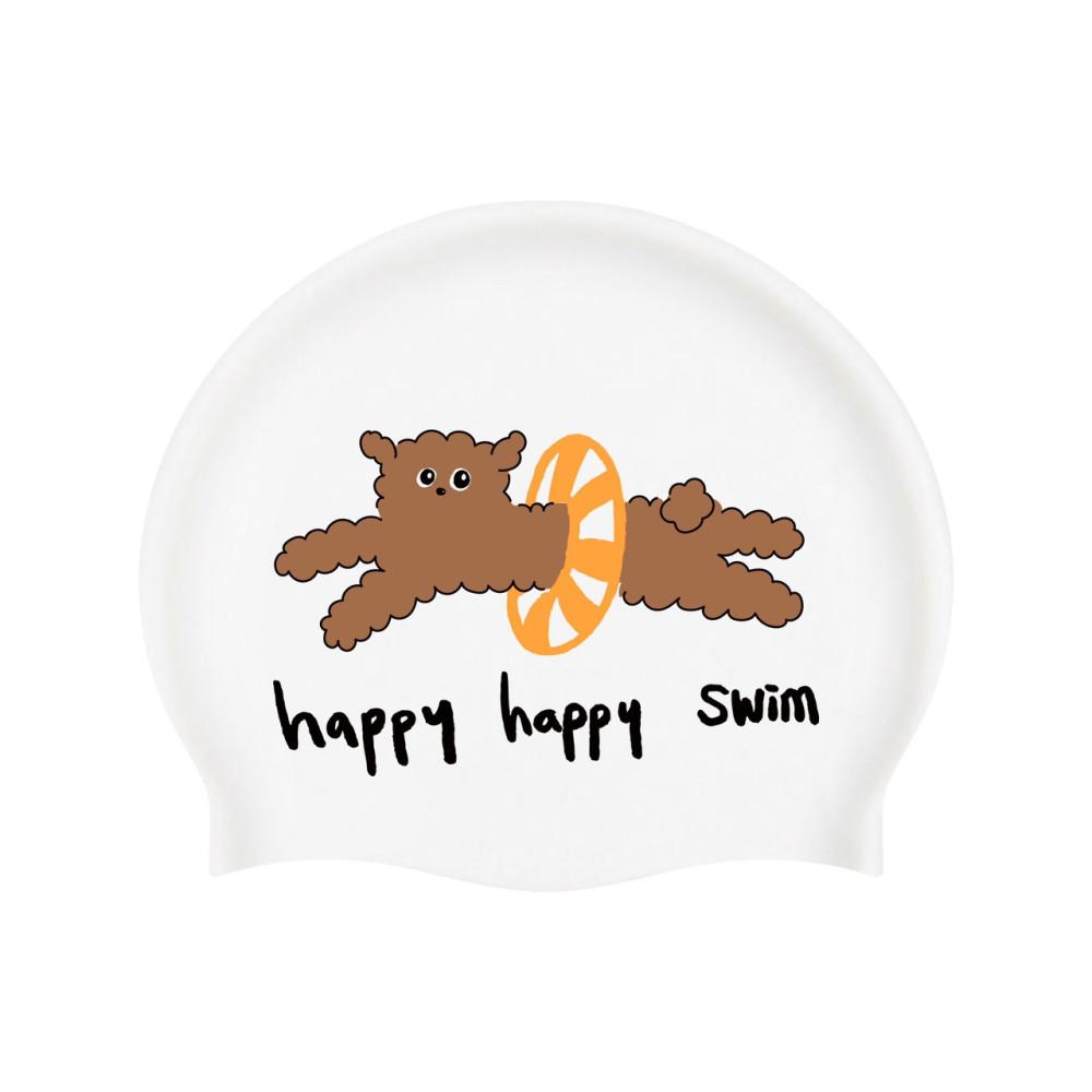 [4차] 해피푸들 위원투스윔 만능코디 귀여운 수모 강아지 수영모자 실리콘 제작수모