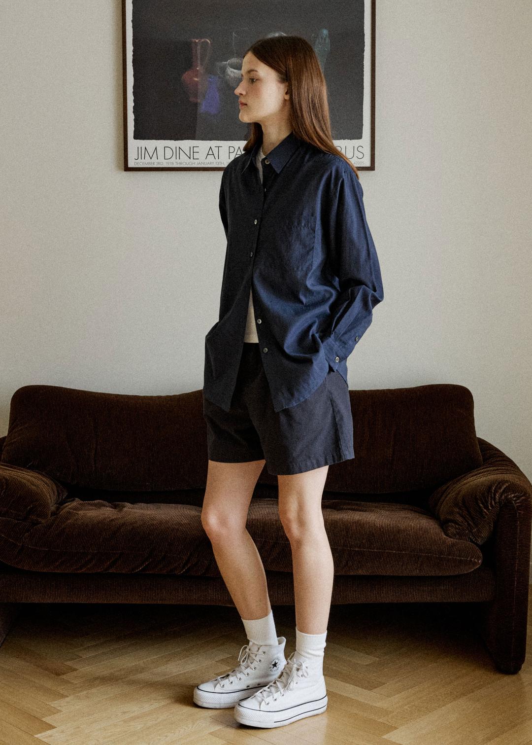 Silky Days Shirt_Navy