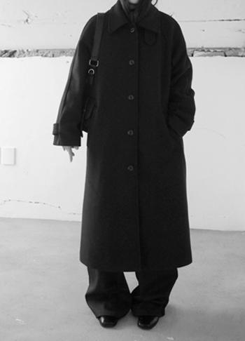 quilted long belt coat (3c)