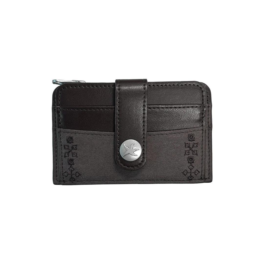 TCM suade buckle card wallet (brown)