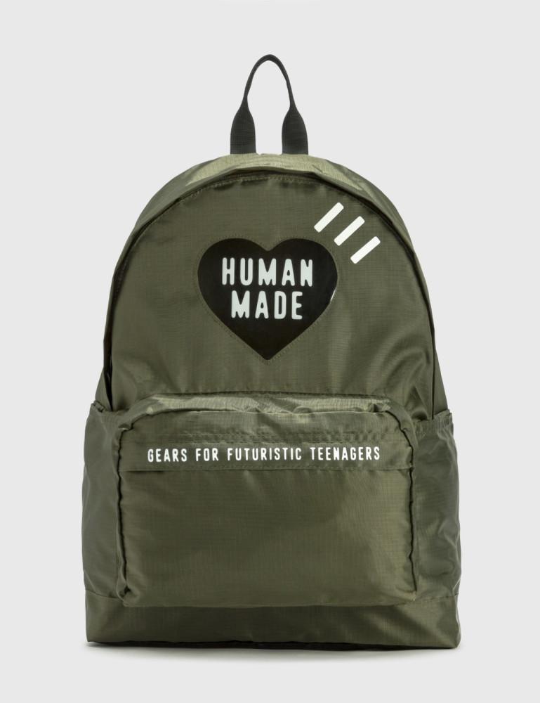 HUMAN MADE 휴먼메이드 나일론 립스탑 하트 백팩 Olive Drab