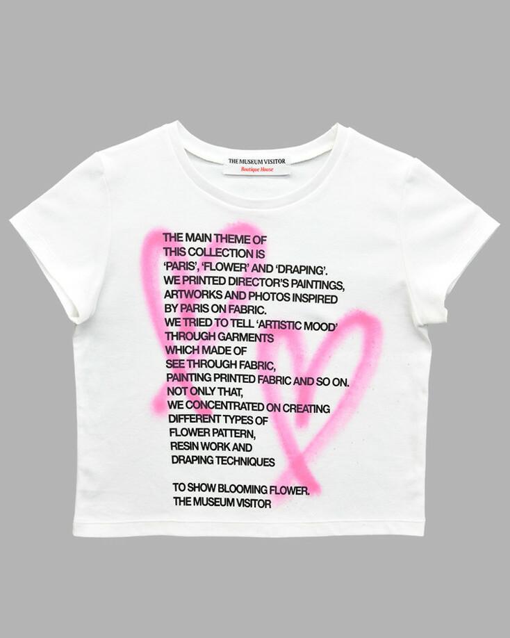[2차 입고] CROP HEART SPRAYED T-SHIRTS (WHITE)