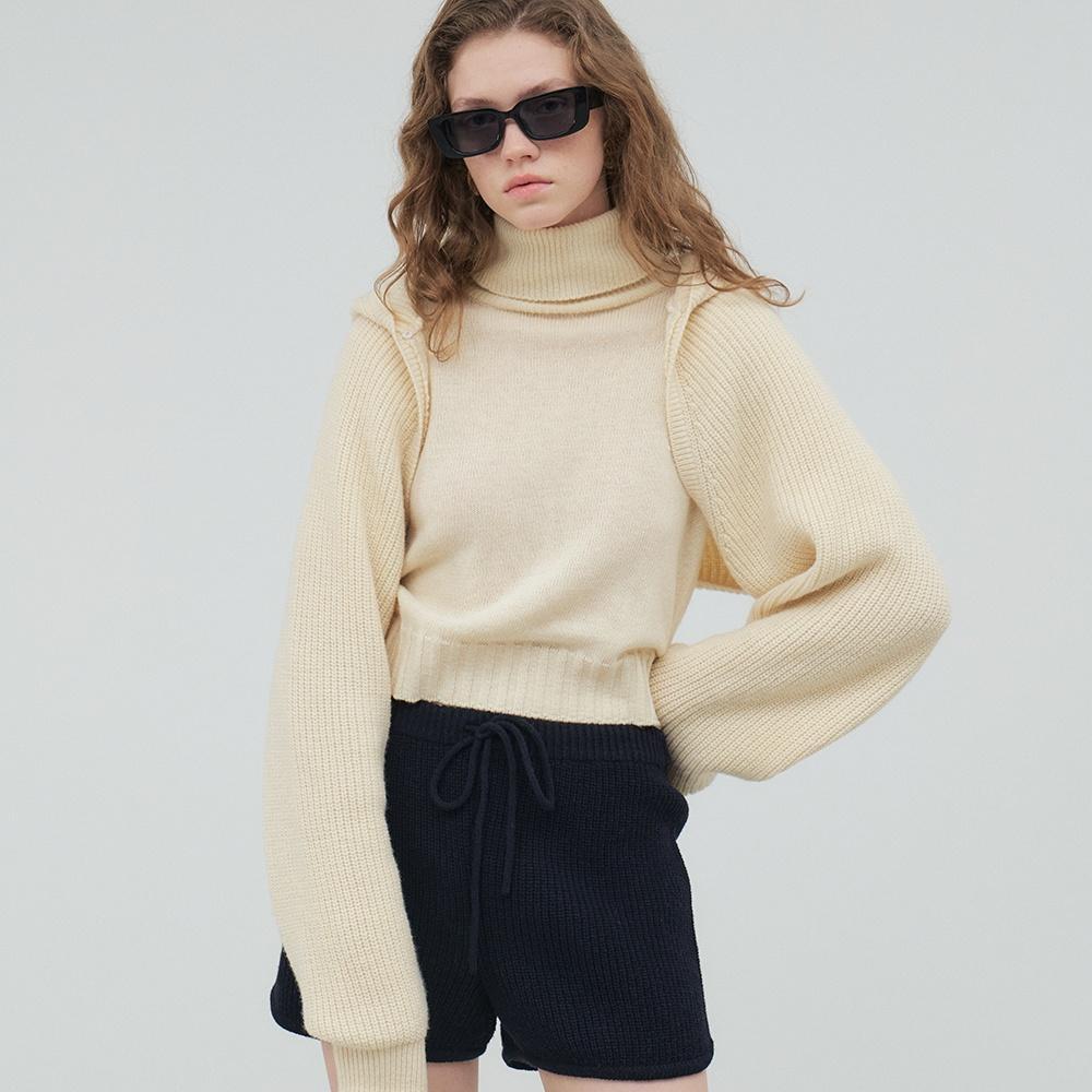 23 Winter_ Cream Bolero Knit Set-Up