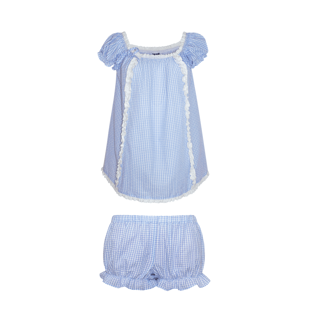 THE BRIGITTE SET - BLUE GINGHAM - XL