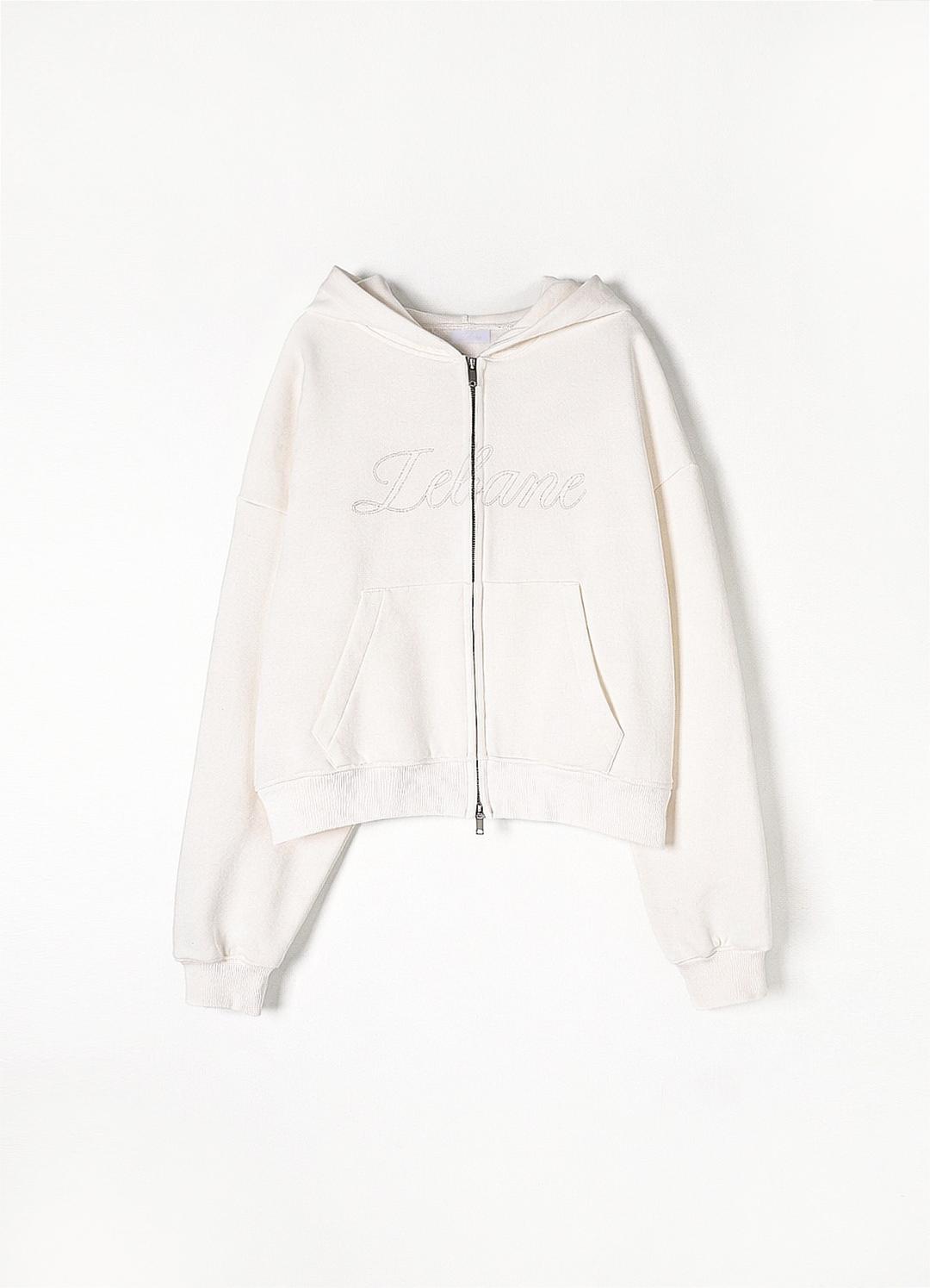 Soft Hoodie Zip-Up(White)