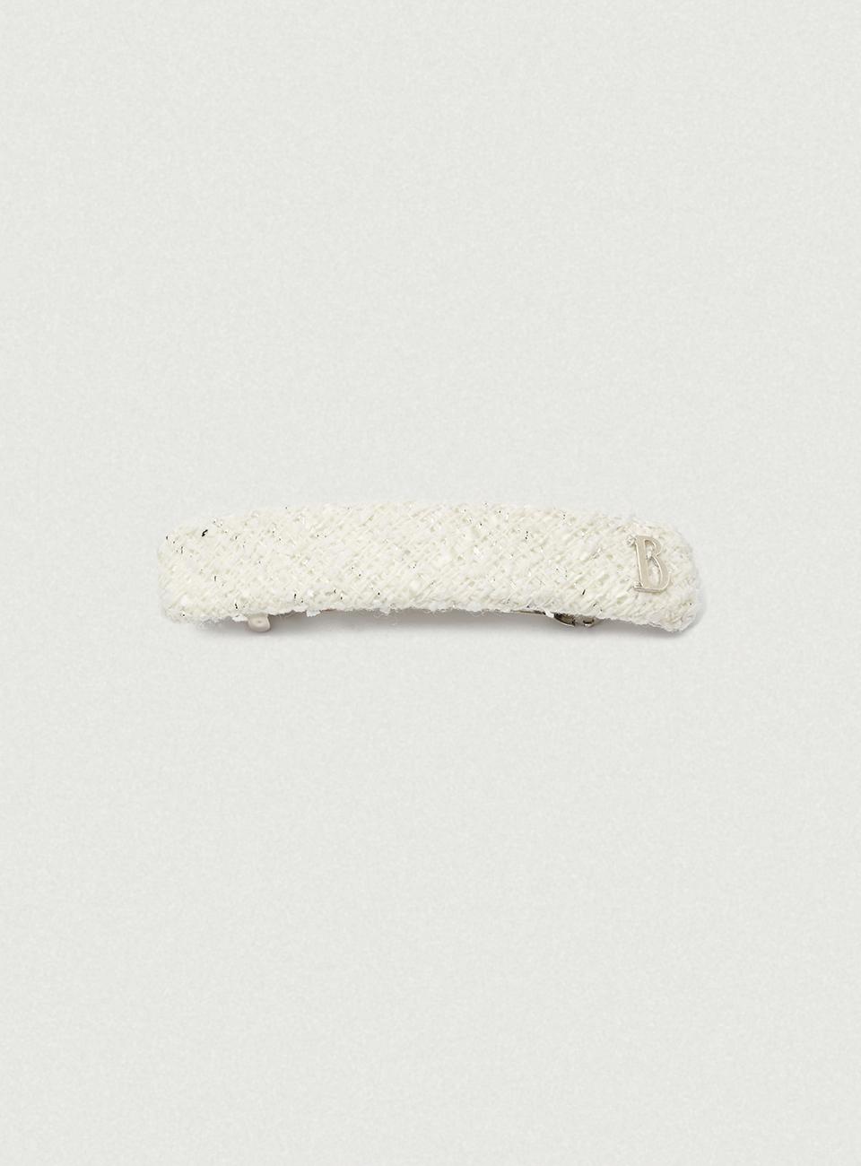 [3/10 14:00 KST OPEN] Ivory B Logo Tweed Hairpin