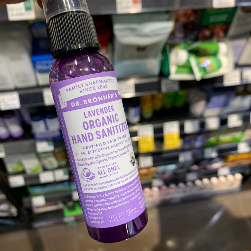 [휴대형 손소독제] 닥터 브로너스 유기농 핸드 새니타이저  2oz (선택 : 라벤다 / 페퍼민트)