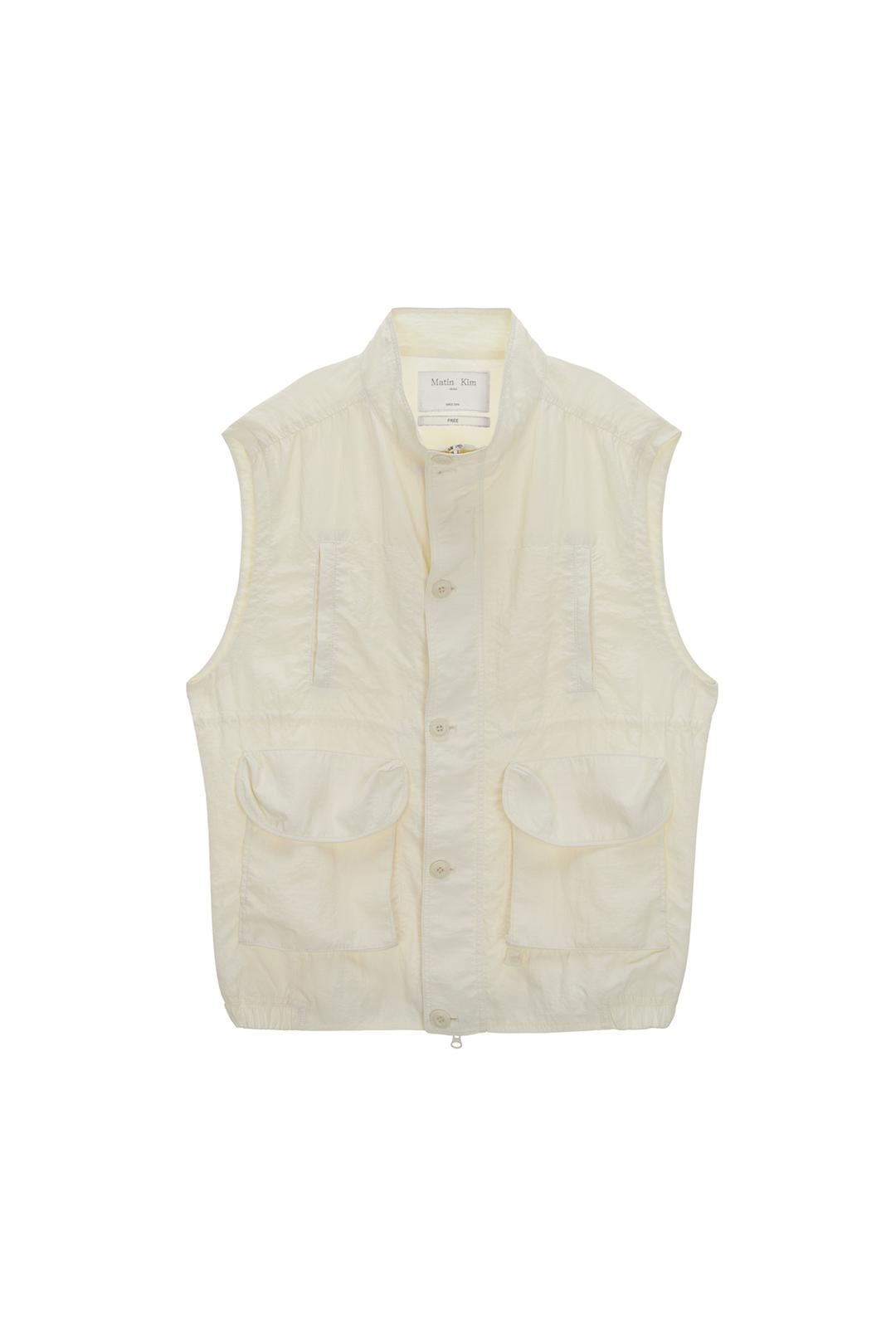 NYLON FISHING VEST FOR MEN IN LIGHT YELLOW