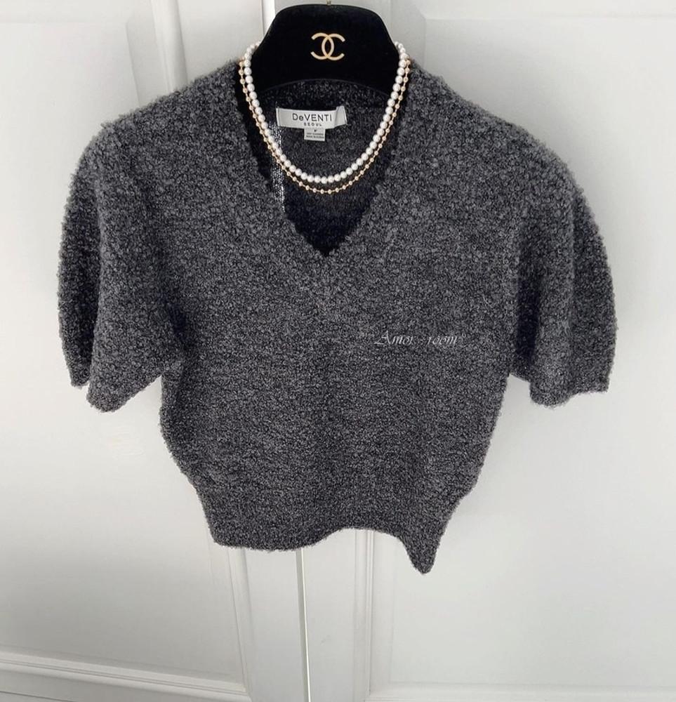 드벤티 부클 브이넥 반팔니트 4col