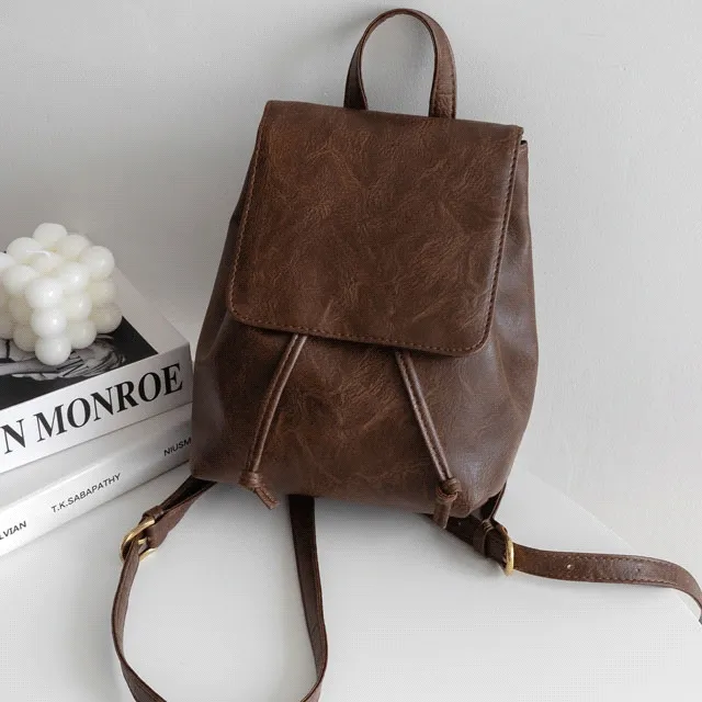 당일배송 빈티지 레더 플랩 복조리 미니 백팩