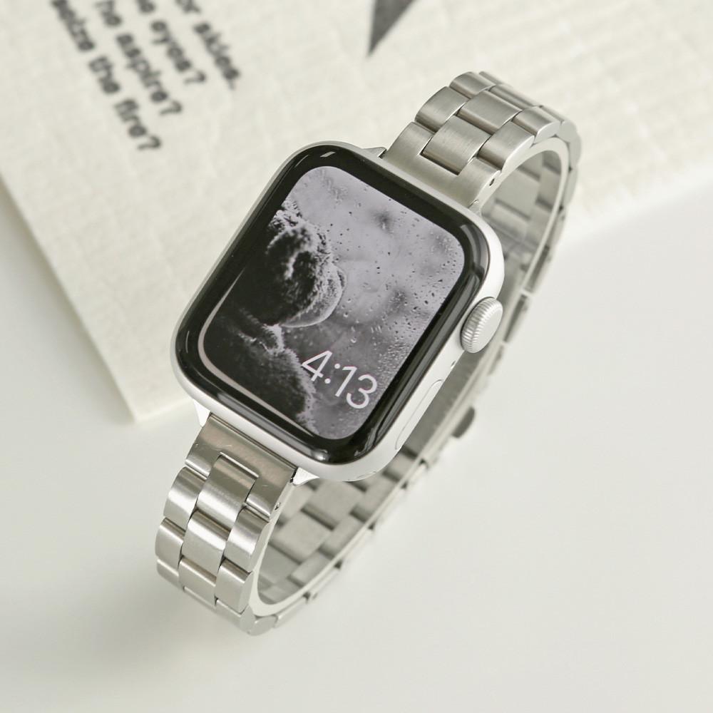 애플워치 스트랩 메탈 밴드 8 7 6 SE 2 호환 줄질 슬림클래식 실버 40mm