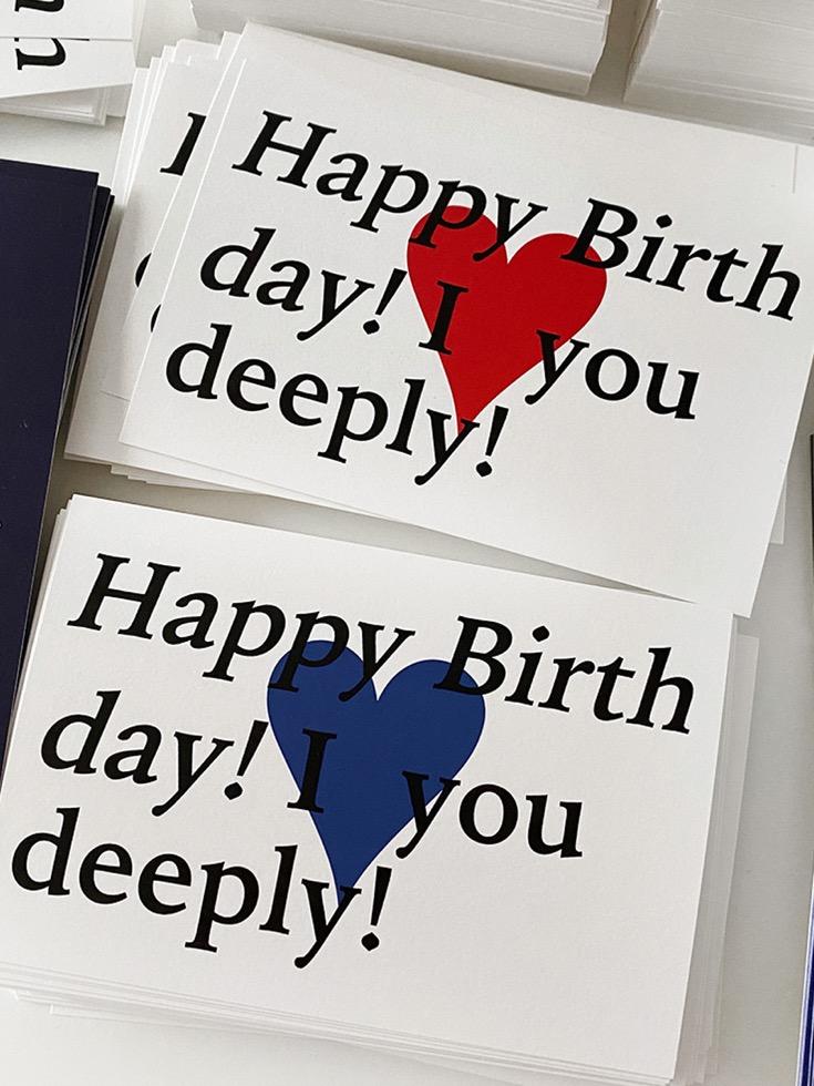 Happy birthday! I ♥ you deeply! Postcard (2C)