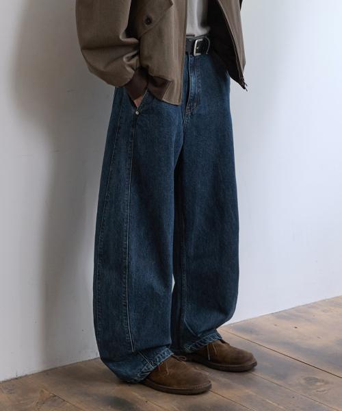 커브드 와이드 데님 - 중청