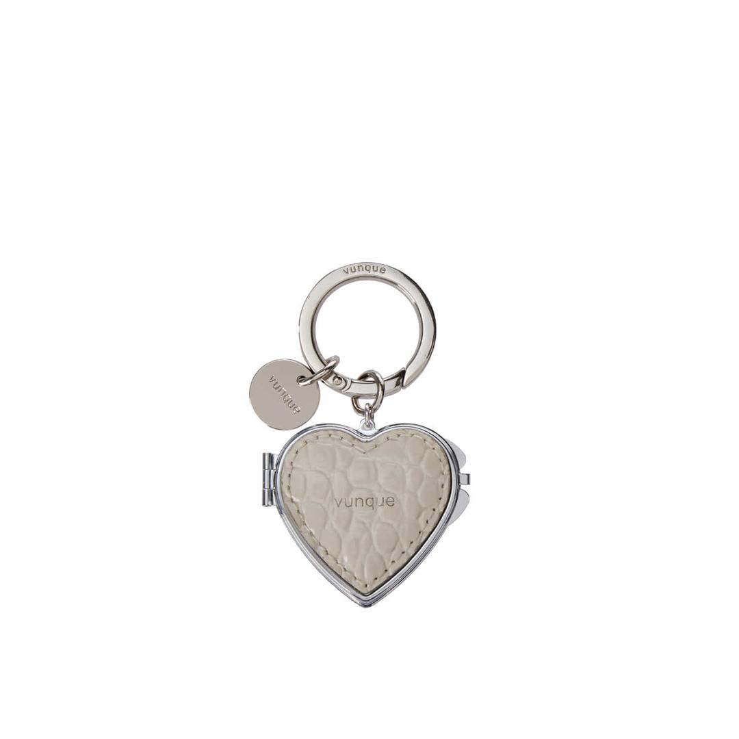 Heart Pocket Mirror Charm (하트 포켓 미러 참) Beige