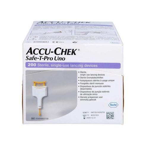 아큐첵 세이프티 프로 유노 일회용 채혈기 안전랜싯 200개 한박스 당뇨 혈당 - 채혈기/채혈침 | 쿠팡