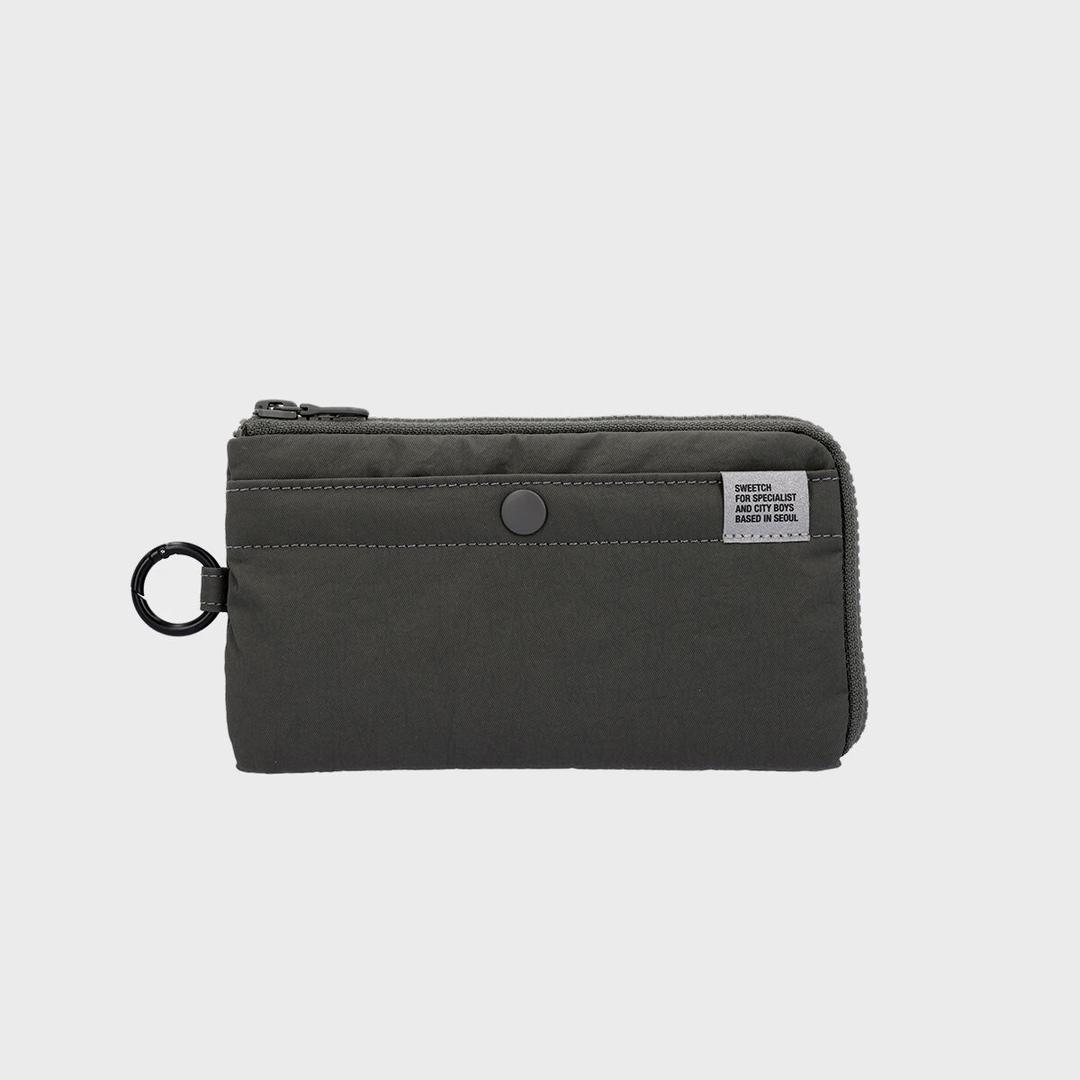 HALF ZIP WALLET 001 L Stone Grey