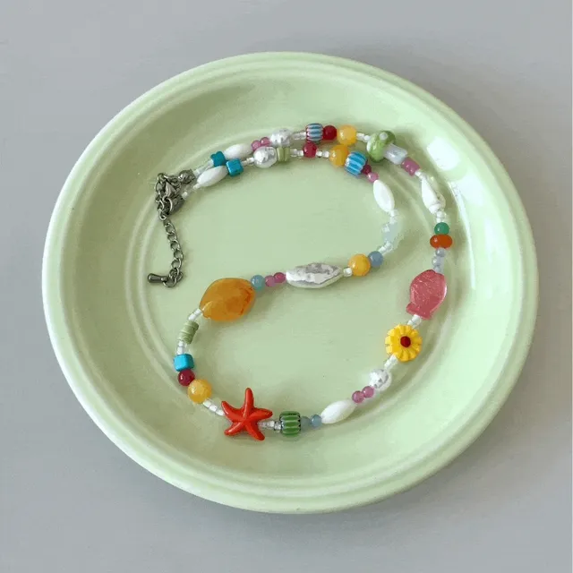 [제작] 썬라이즈 스타피쉬 목걸이 여름 써지컬