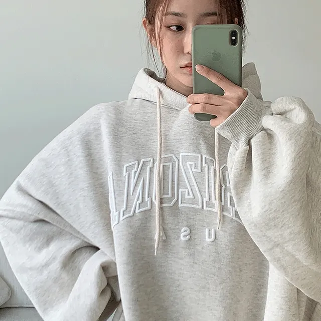 [통통,가을신상,오버핏,캐주얼,겨울신상,3XL,키치,귀여운,데일트룩] USA 아리조나 박시핏 후드 티셔츠 - hd