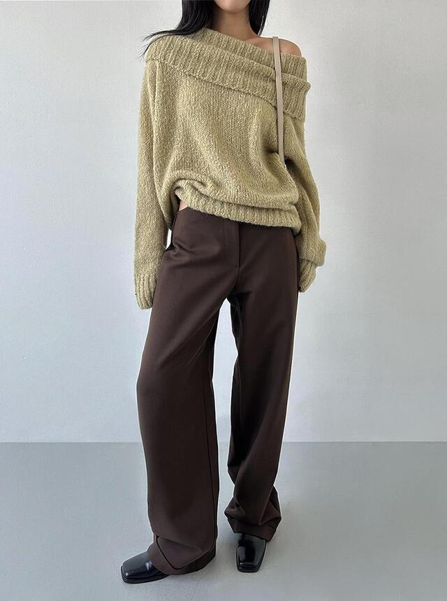 클로스튜디오 코니알파카오프숄더니트