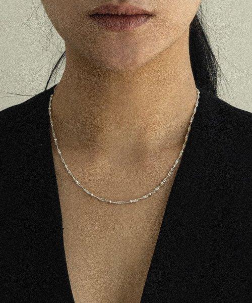 small ball chain necklace-silver