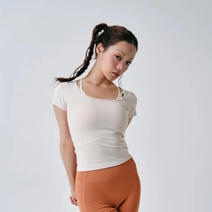 슬림핏 스퀘어넥 숏 슬리브 (6color)