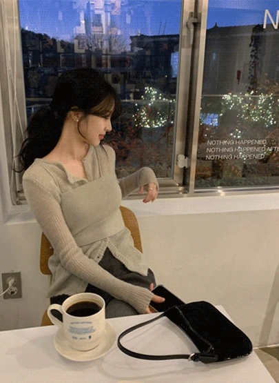 오르디 가디건 뷔스티에 탑 세트 2color