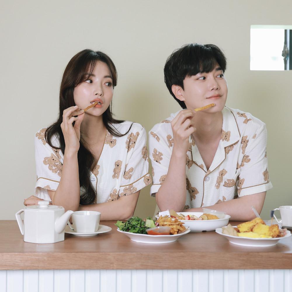 베어 캡내장 커플잠옷 여름 파자마 : 김양리빙