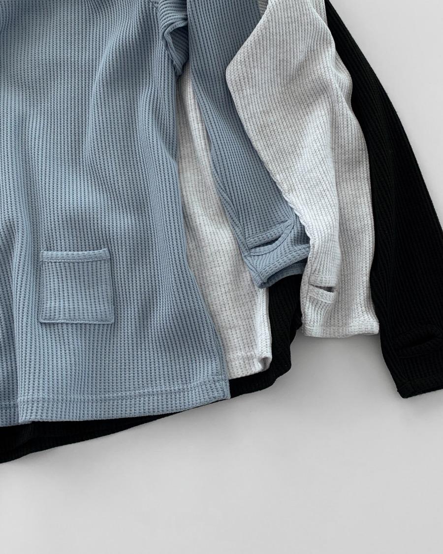 와플 핸드워머 롱슬리브 티셔츠