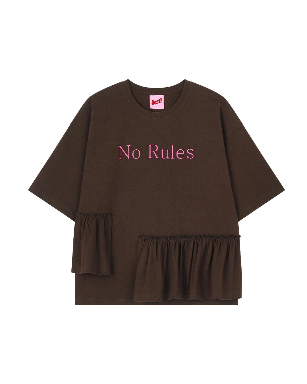 OVERSIZED GRAPHIC SHIRRING TEE, BROWN