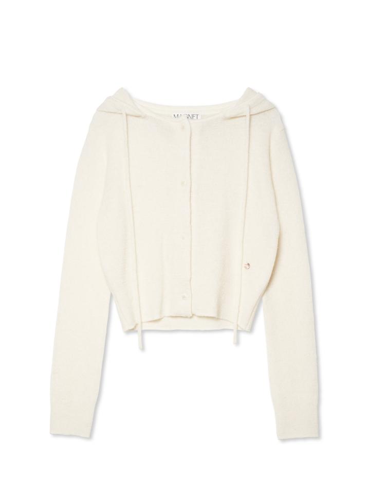 Mohair Hoody Cardigan (Ivory)