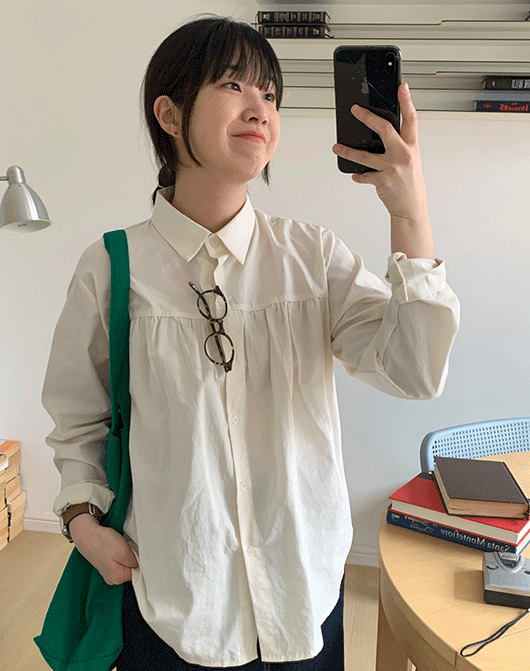 [3일간 new 5% sale] 소뇨 카라 셔링 블라우스 (3color)