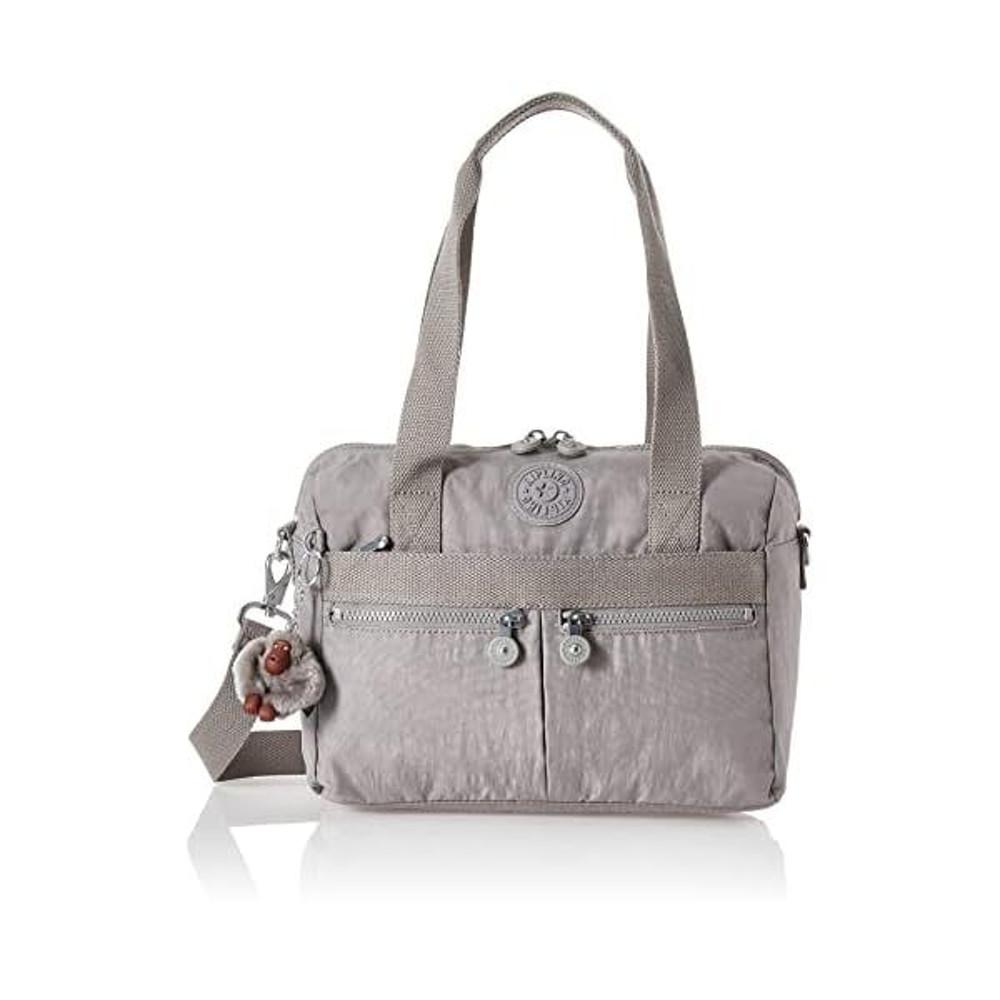 키플링 클라라 핸드백 액세서리 정리 탈착식 어깨끈 듀얼 캐리 핸들 크링클 나일론 백 쿨 그레이 토널