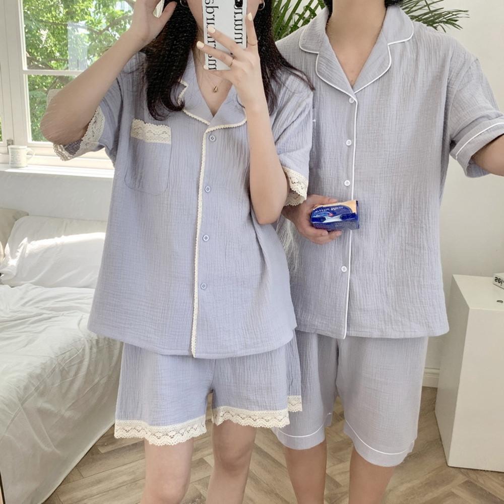 데이 커플여름잠옷 요루면파자마