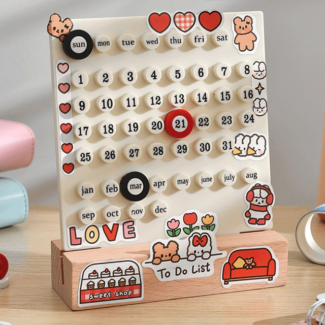 (NEW) 큣셀링 데스크 책상 테이블 체크 포인트 캘린더 달력 감성템 감성 인테리어 소품 집들이 친구 선물 생일선물 집들이선물