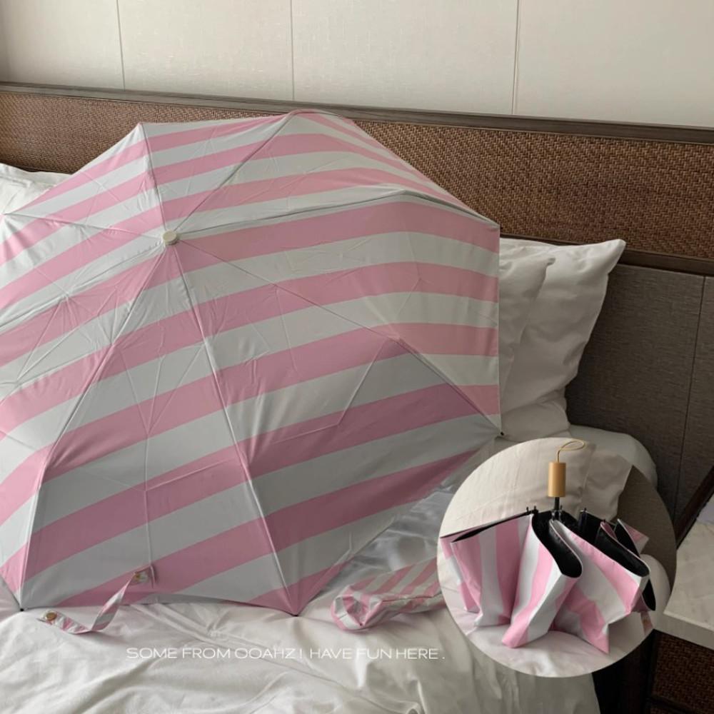 스트라이프 자외선 차단 차양 우산겸 양산 3단 우산 6color