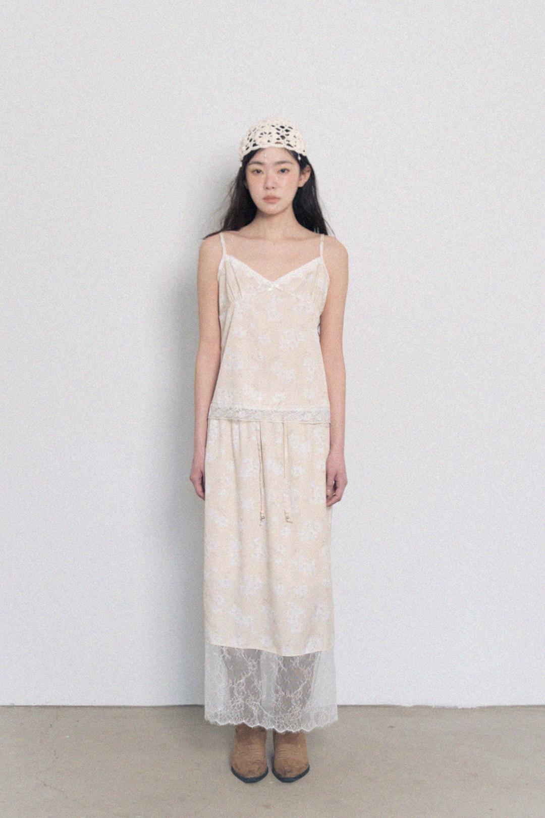 Floral Lace Skirt - Yellow