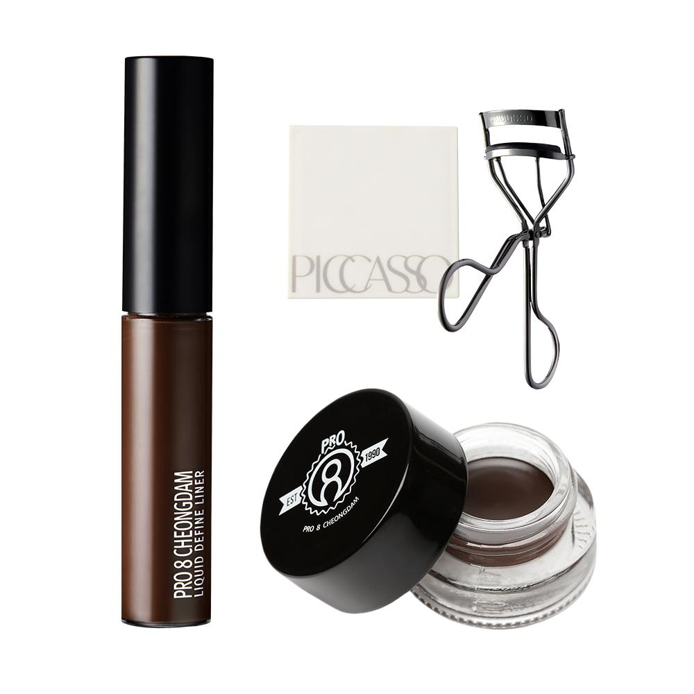 [프로에잇청담] 스테이온 젤 아이라이너+리퀴드 디파인라이너 2종 세트(+피카소 아이래쉬 뷰러 블랙+듀얼미러 증정)