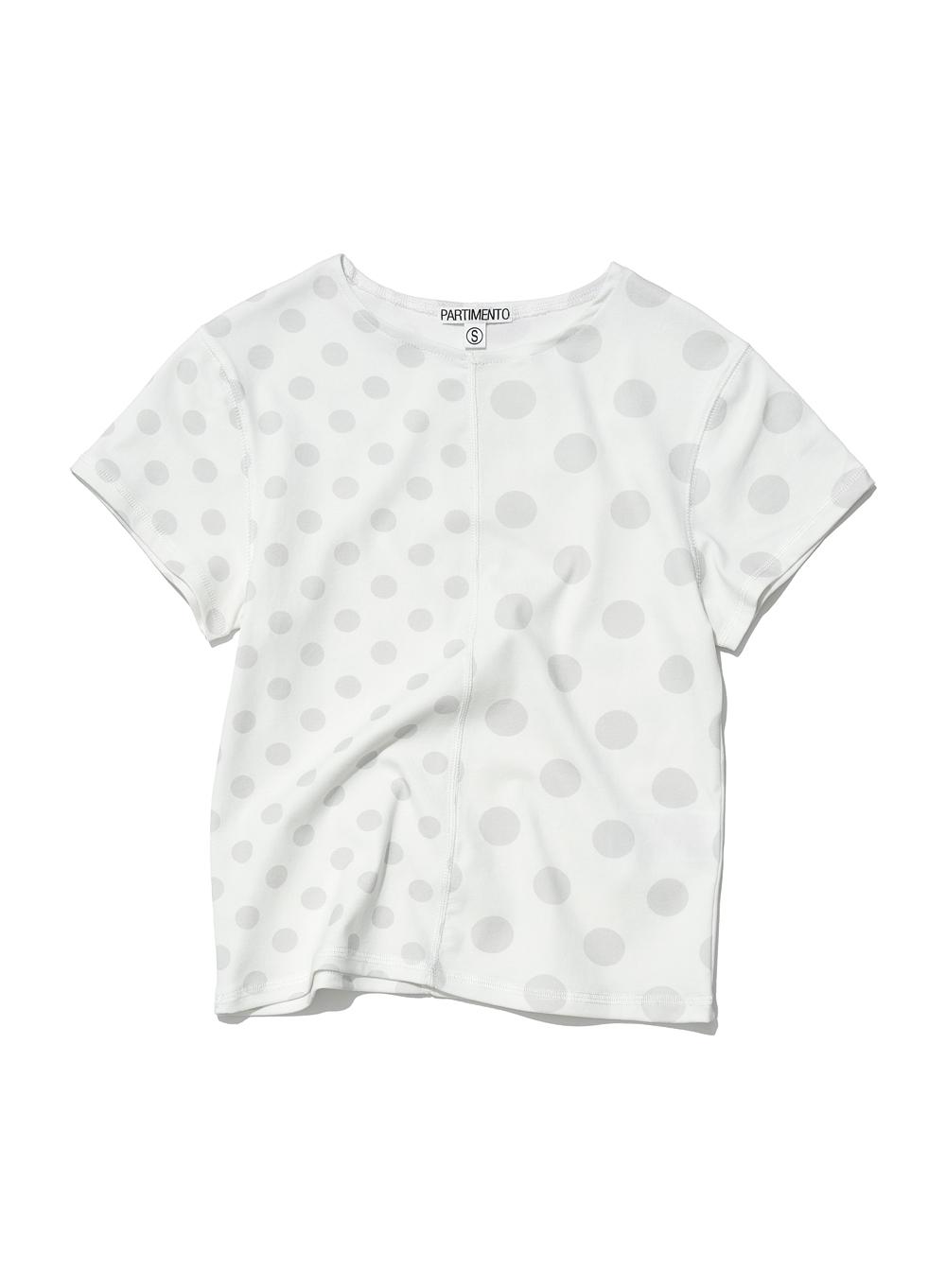 [WOMEN] MIX DOT ALL-OVER PRINTED SHORT SLEEVE TEE_WHITE