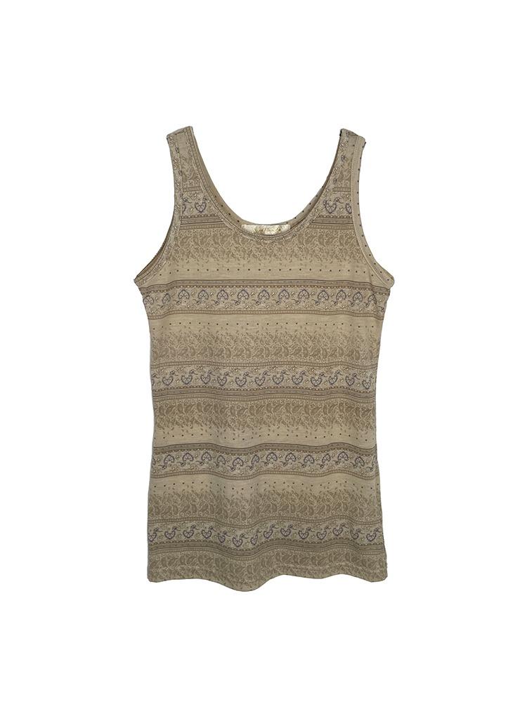 Beige pattern sleeveless
