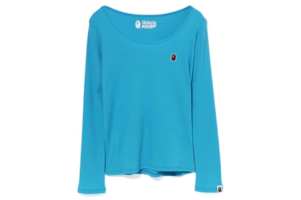[베이프정품] 긴팔티 베이프 레이디스 우먼 에이프 헤드 원 포인트 립 롱슬리브 티 BAPE® LADIES' APE HEAD ONE POINT RIB L/S TEE