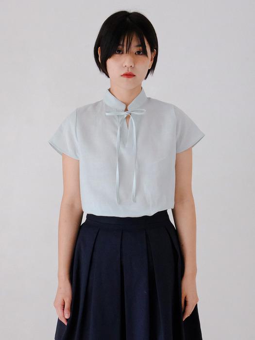Ramie Ribbon Blouse _Lightmint