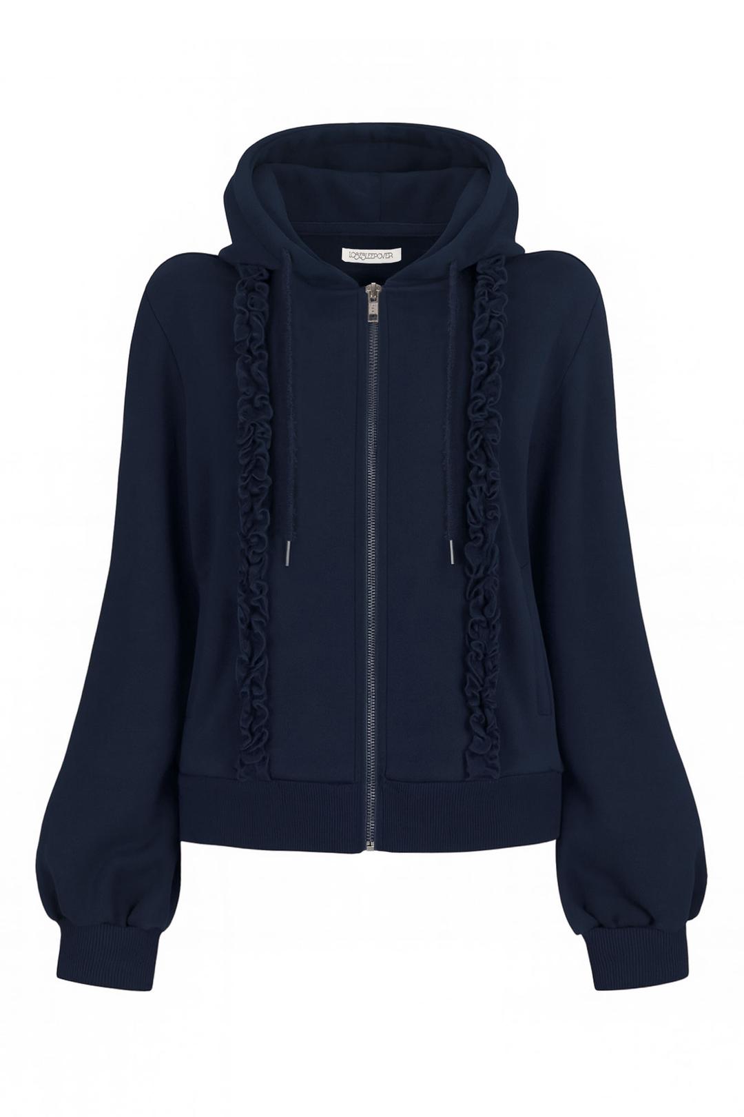 [당일발송] Frill Logo Hoodie Zip-Up *Navy
