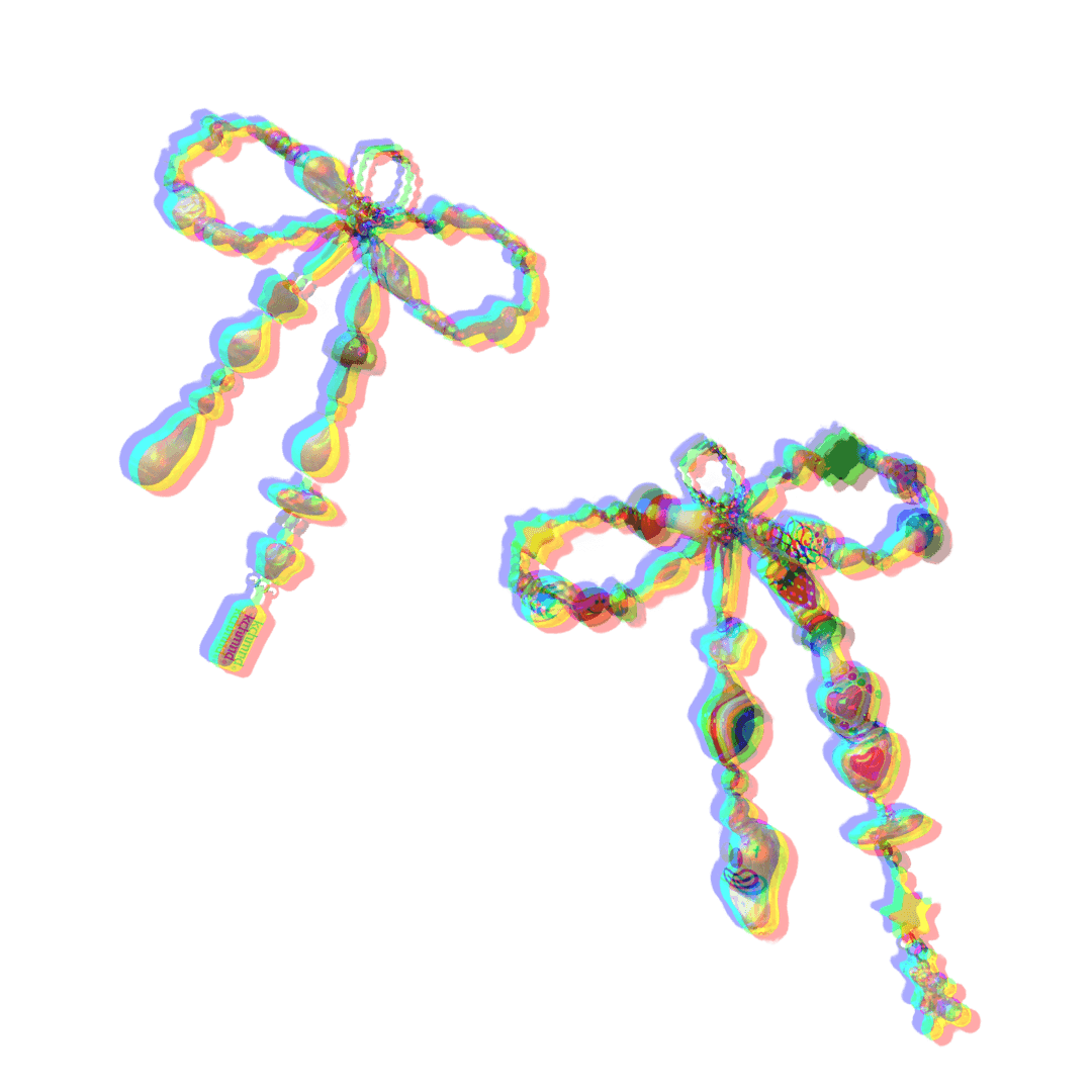 pearl ribbon keychain