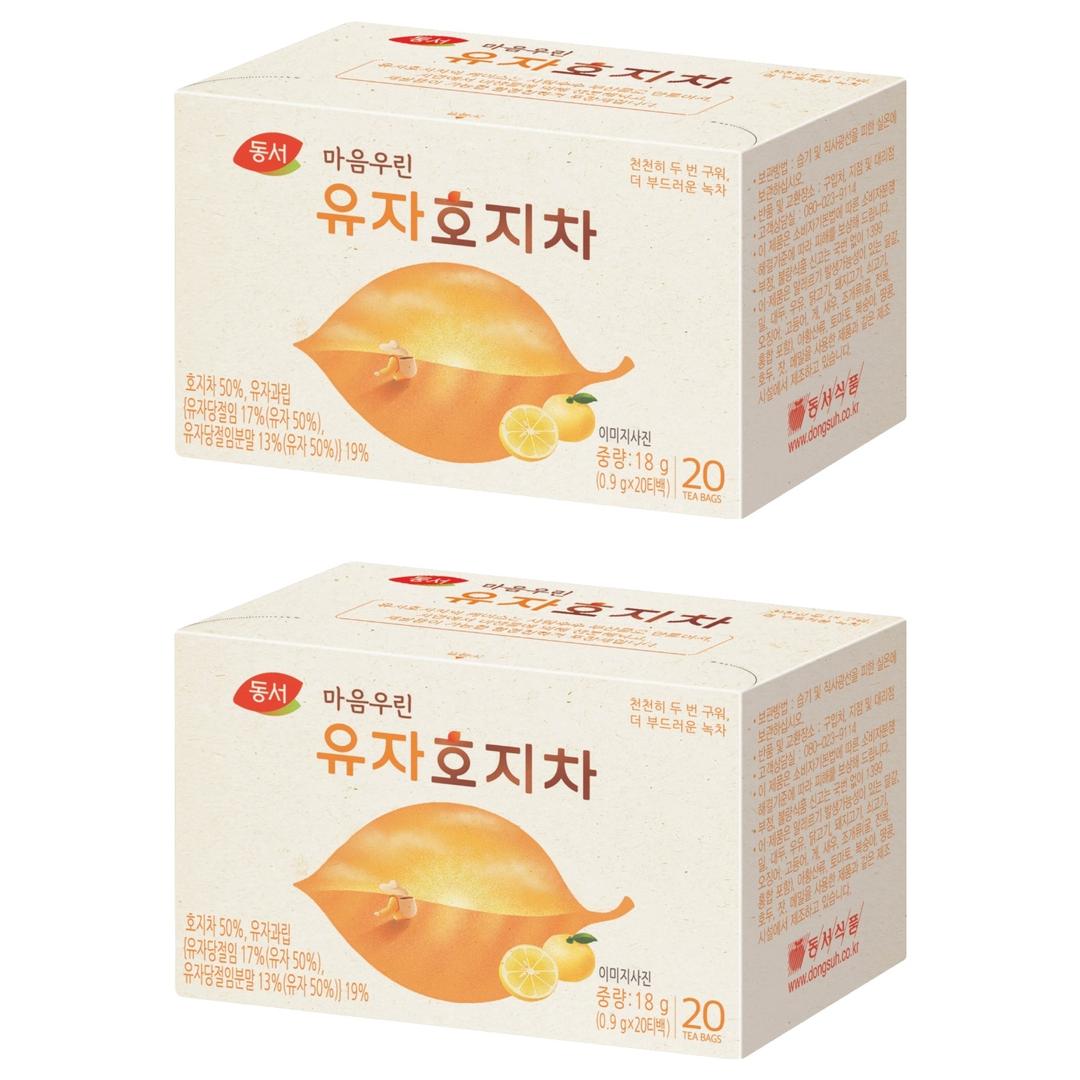 동서 마음우린 유자호지차, 20개입, 0.9g, 2개