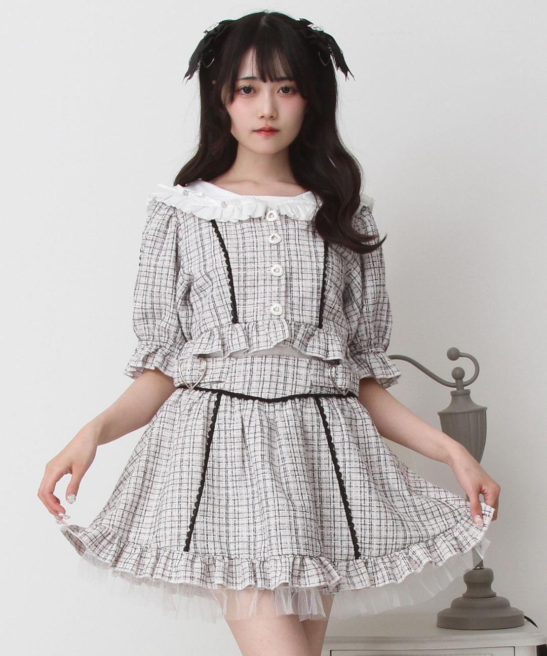 サマーツイードミニセットアップ - ホワイト / S